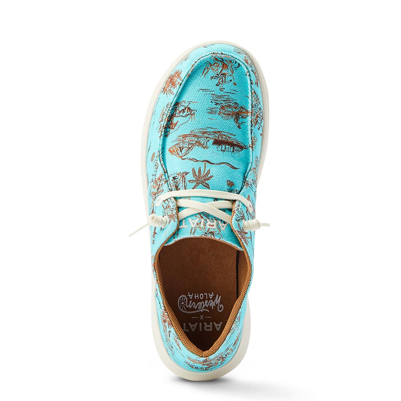 ARIAT Womens Hilo Western Aloha Turquoise Paniolo Print 7.5