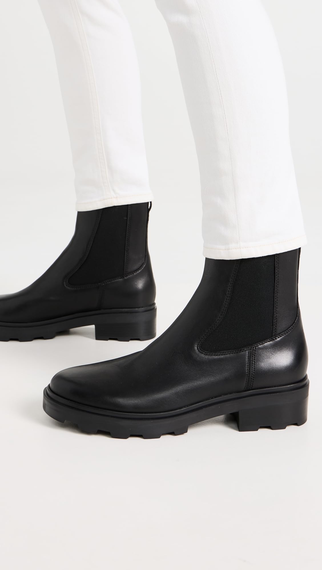 Madewell Women's The Wyckoff Chelsea Lugsole Boot in Leather, True Black, 10 Medium US