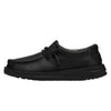 HEYDUDE Wally Youth Mono Leather Black Size 2 | Kids Shoes | Kids Slip-on Loafers | Comfortable & Light-Weight
