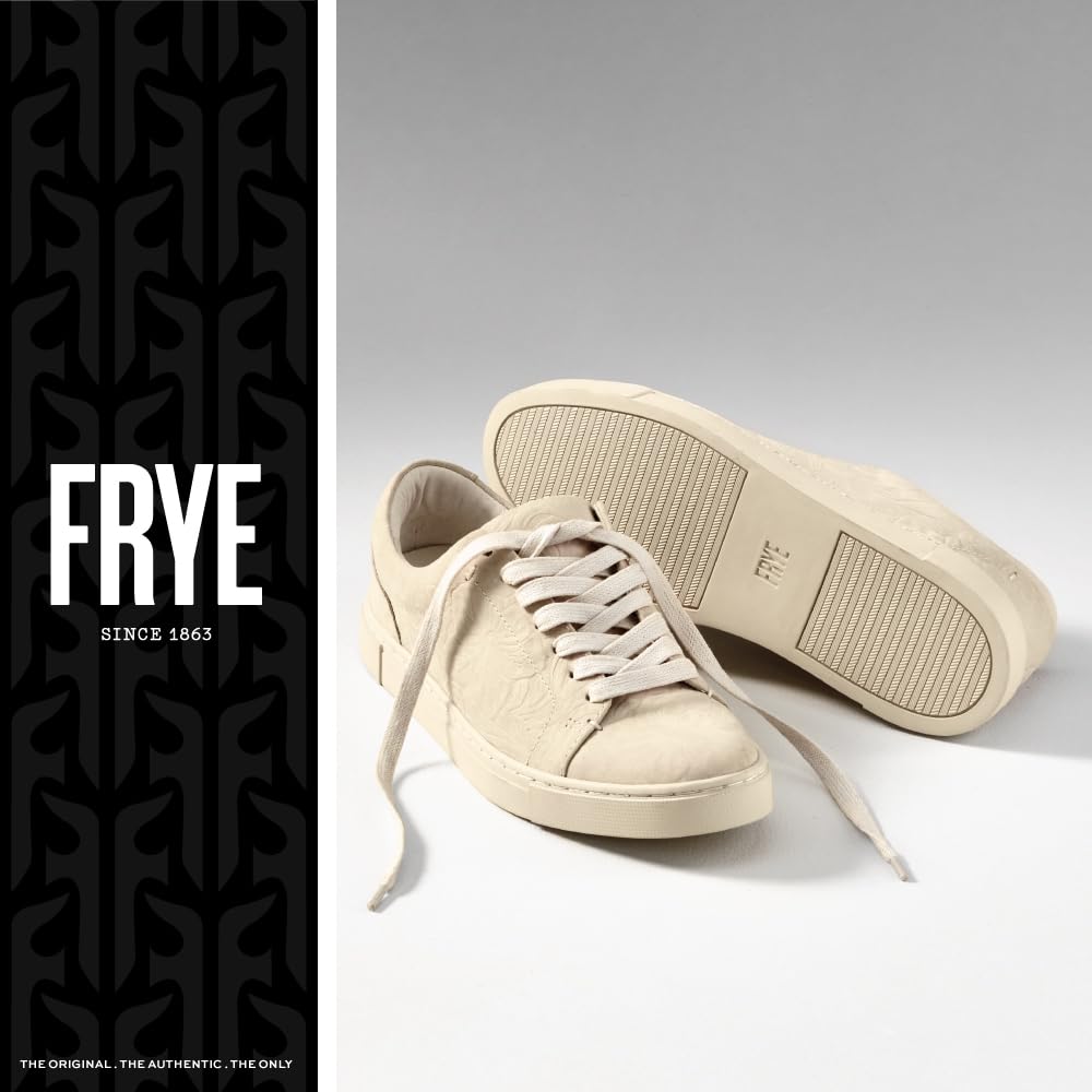 Frye Ivy Low Lace Sneakers for Women Crafted from Soft, Vintage Italian Leather with Removable Molded Footbed, Leather Lining, and Contrast White Rubber Outsoles, Ivory - 11M