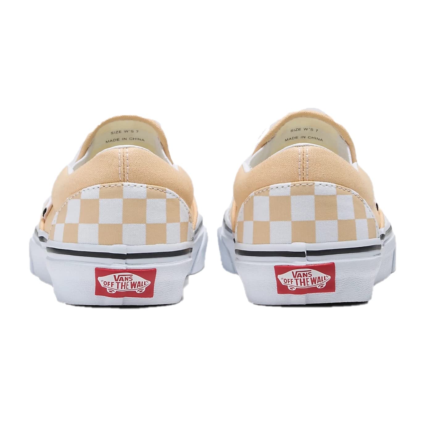 Vans Men's Classic Slip On, (Color Theory) Checkerboard/Honey Peach, Size 8