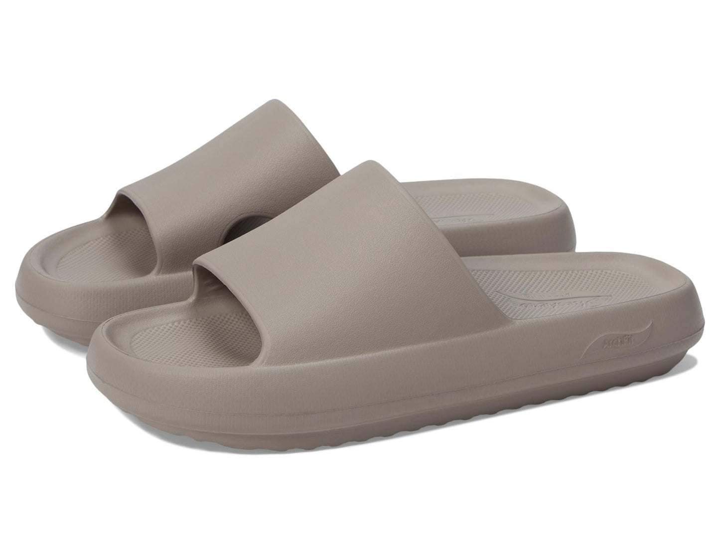 Skechers Women's Slide Sandal, Dark Taupe, 6