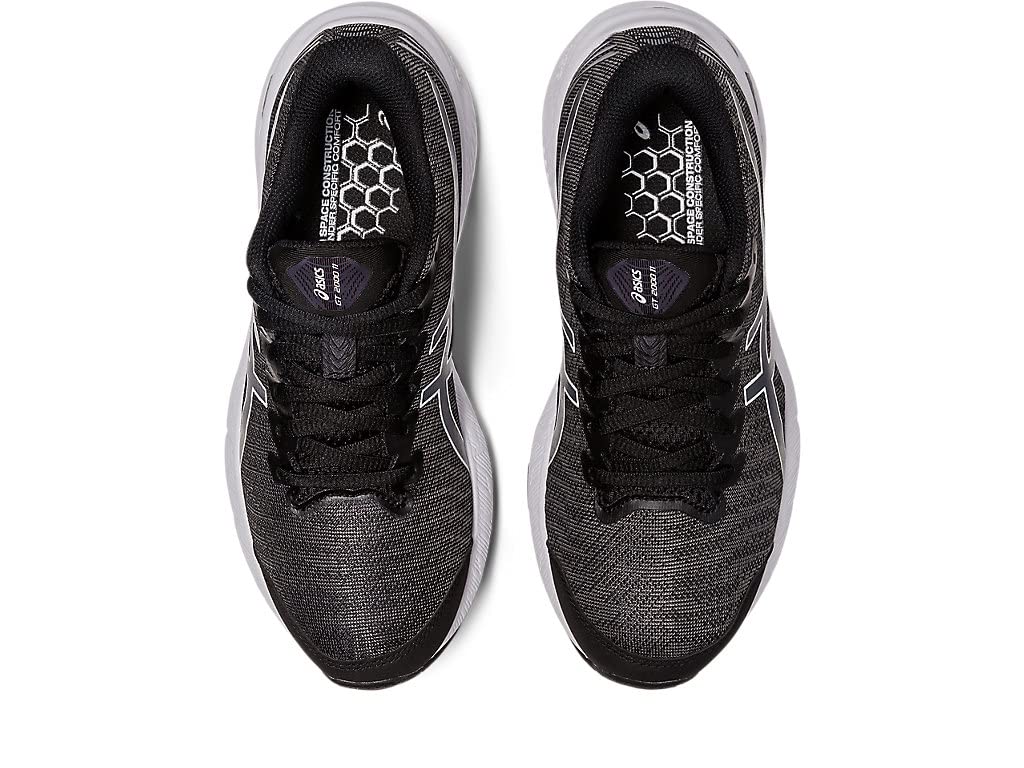 ASICS Kid's GT-2000 11 Grade School Running Shoes, 4.5, Black/Carrier Grey