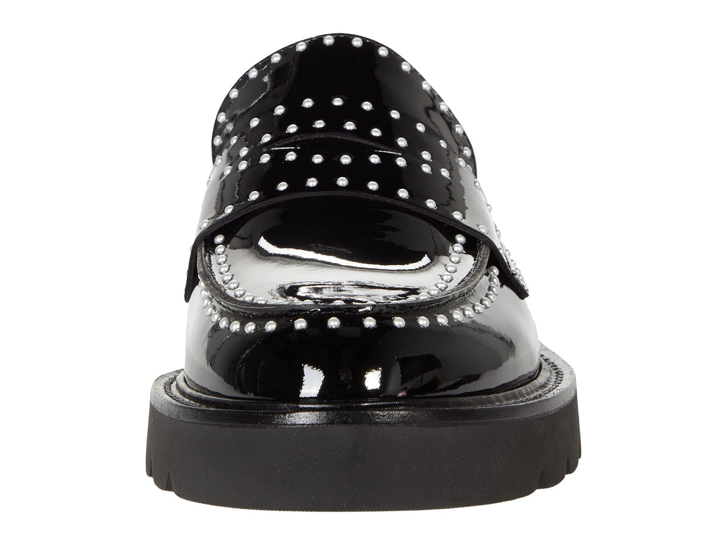 Stuart Weitzman Womens Parker Lift Mini Pearl Loafer Black 11 M