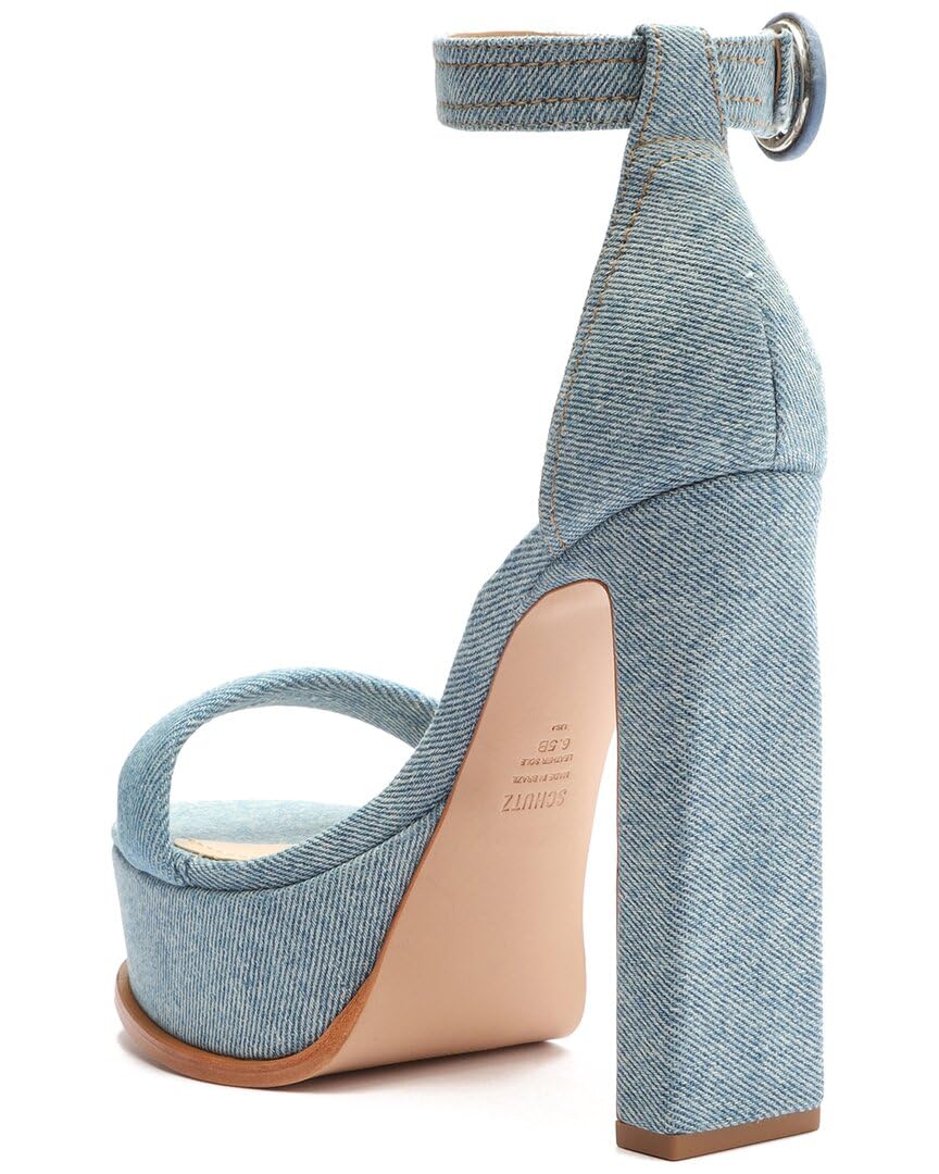 Schutz Women's Eduarda Sandal, Blue/Summer Jeans, 10