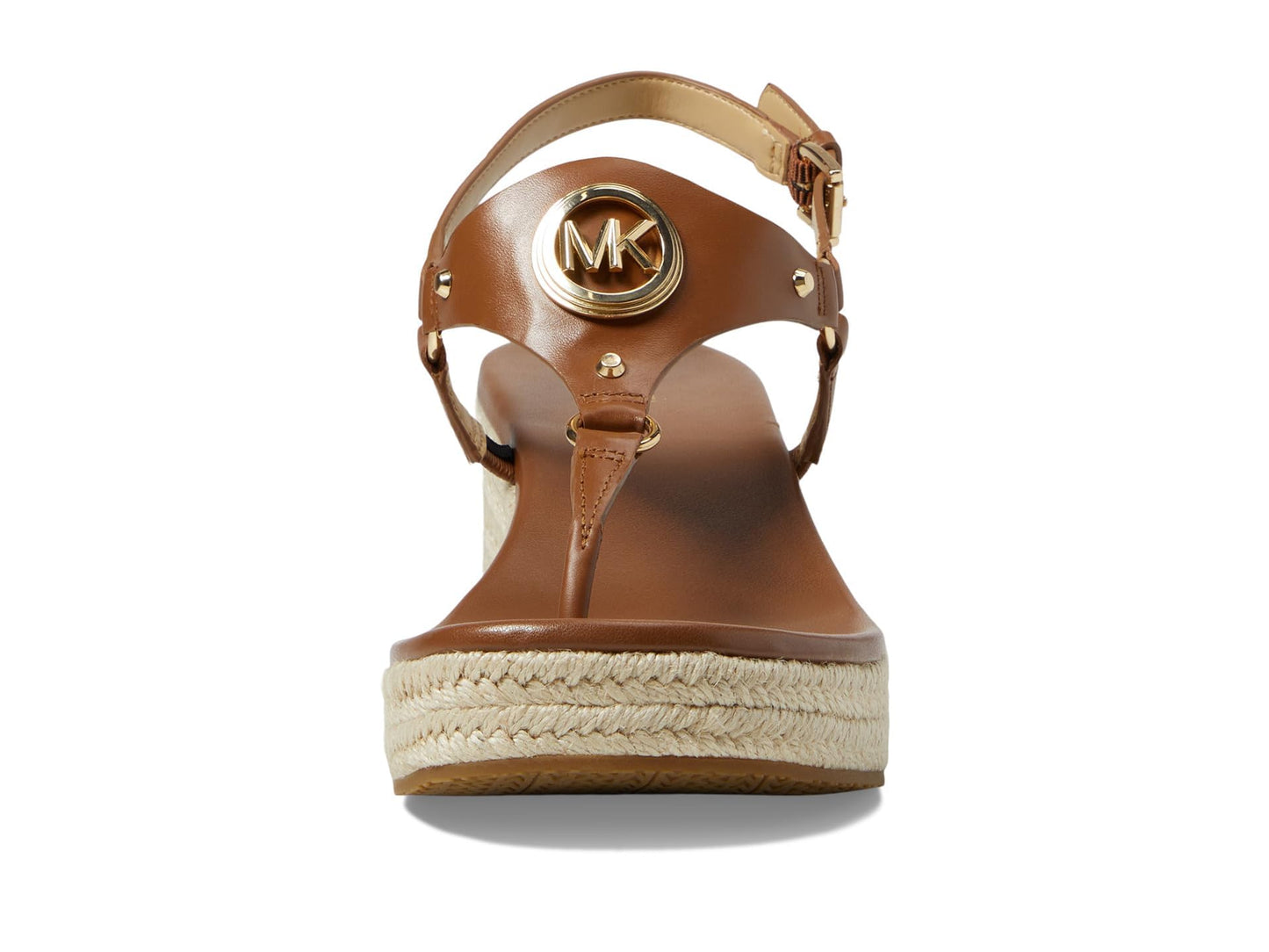 MICHAEL Michael Kors Casey Wedges for Women - Leather Upper - Synthetic Lining Insole and Outsole - Round Toe Luggage 7 M