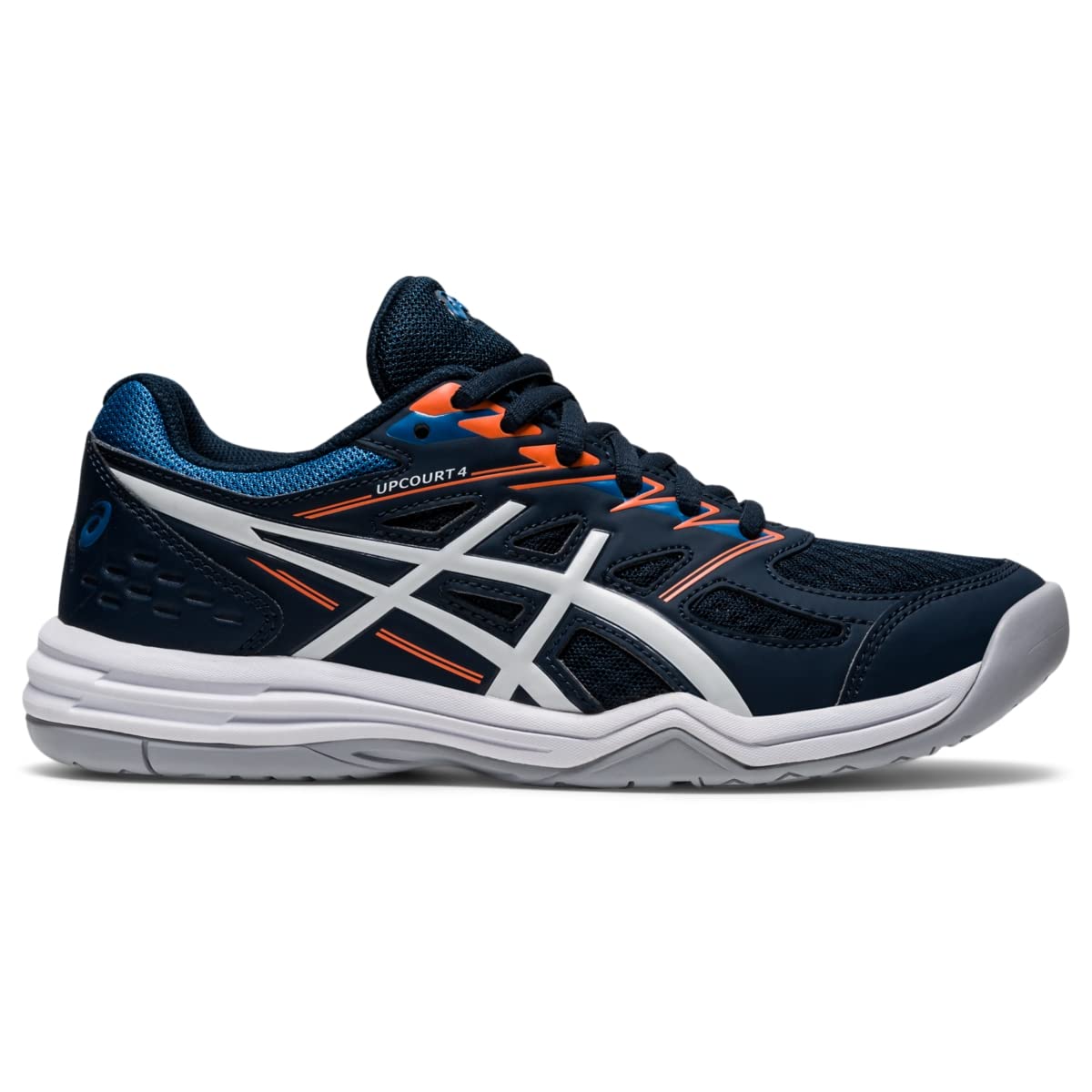 ASICS Kid's Upcourt 4 Grade School Volleyball Shoes, 4.5, French Blue/White