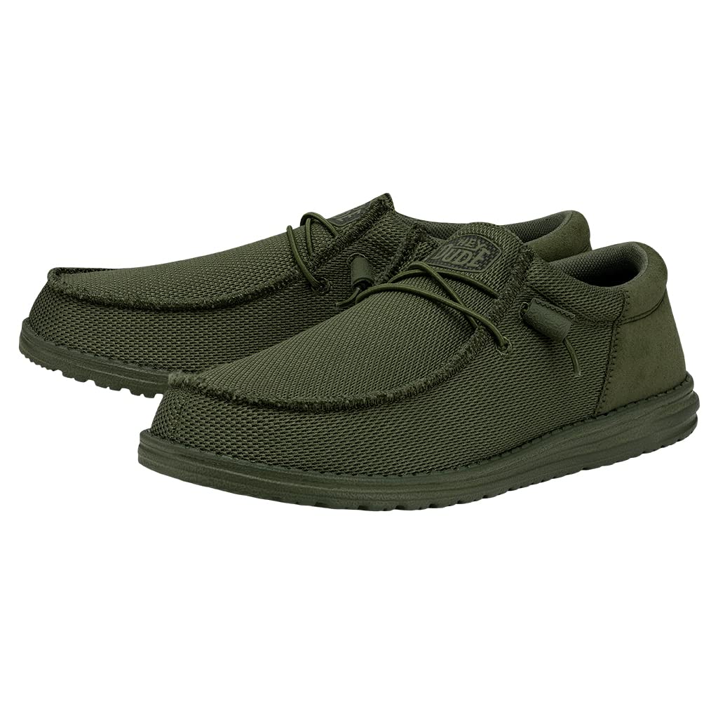 HEYDUDE Men's Wally Funk Mono | Men's Shoes | Men Slip-on Loafers | Comfortable & Light-Weight Forest