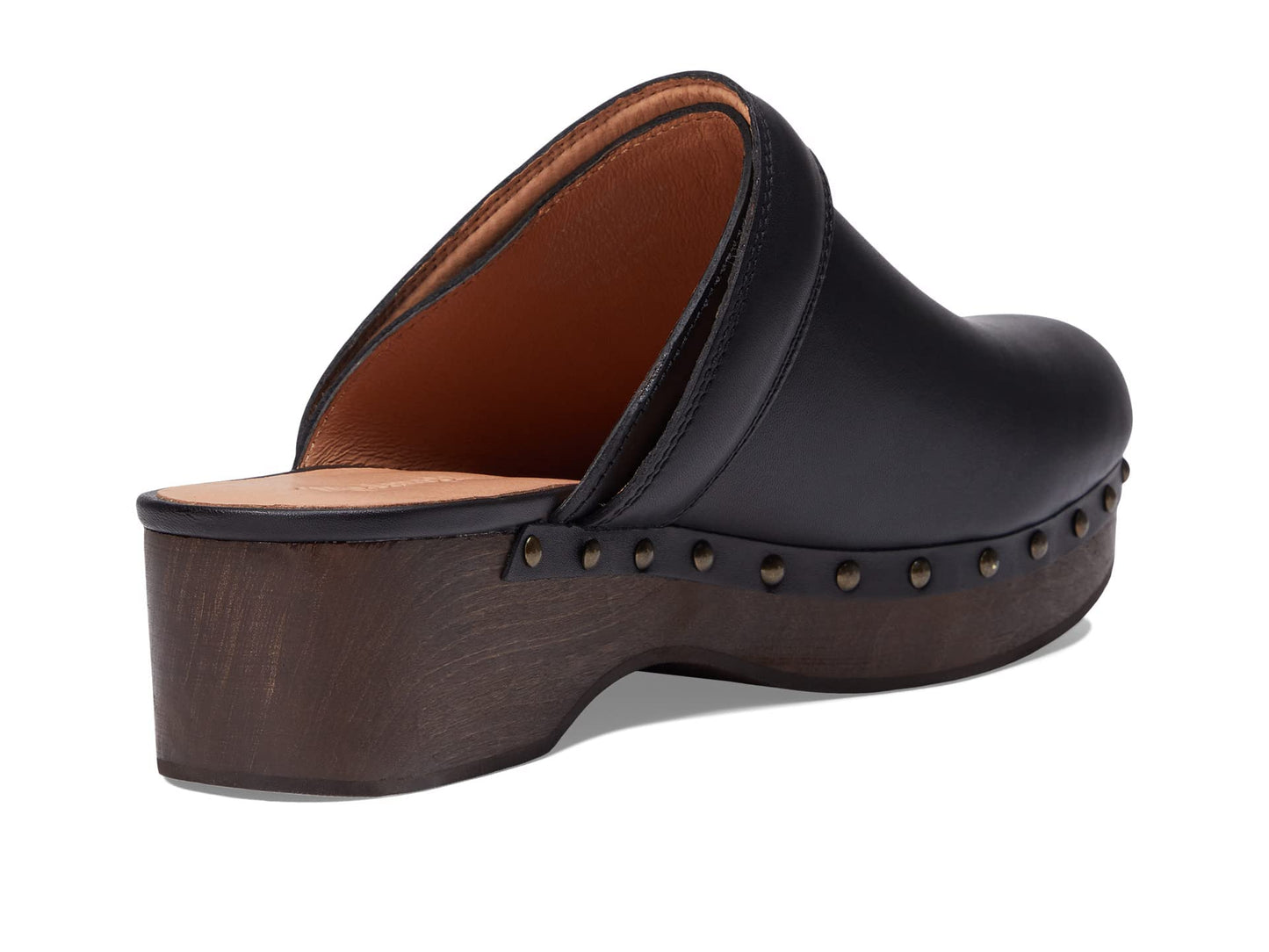 Madewell The Cecily Clog in Oiled Leather Clogs for Women - Slip-On Style Closure, and Round Toe Silhouette True Black 7 M