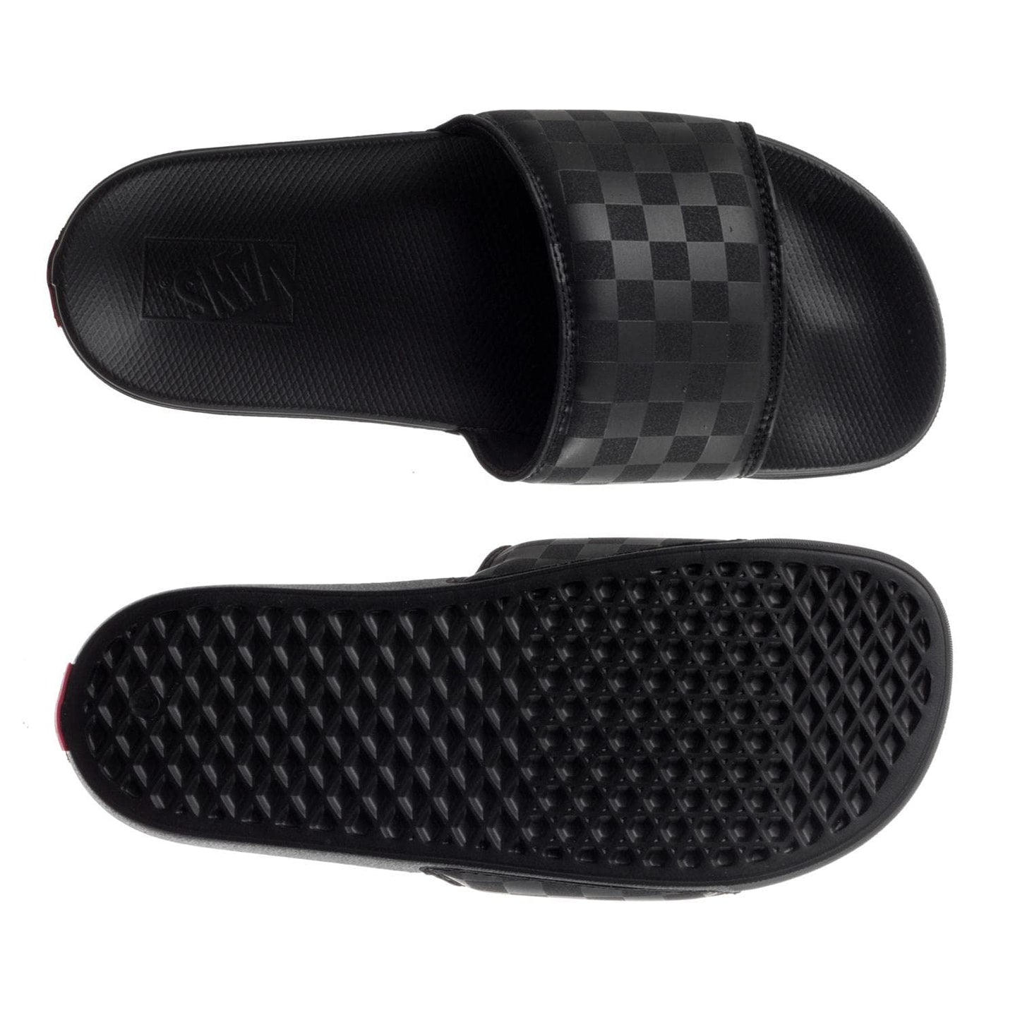 Vans Men's La Costa Slide-On Sneaker, (Checkerboard) Black/Black, 13