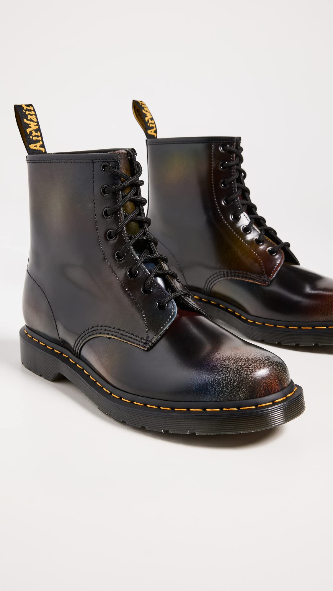 Dr. Martens Men's 1460 for Pride Rub Off Boots, Black/Multi Rainbow, 7-7.5 Medium US