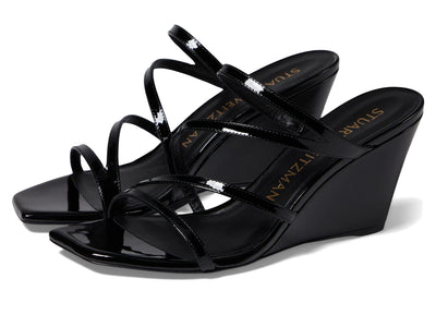 Stuart Weitzman Strapeze 85 Wedge Black 8.5 B