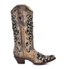Corral Boots Women's Black Floral Western Boots | Snip Toe Cowboy Boots with Glitter Inlay, Crystal and Stud Embellishments