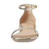 Stuart Weitzman Nudistcurve Pearl Flat Sandal Platino 7 B