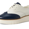 Cole Haan Womens Grand City Platform Oxford, Ivory and Navy Blazer/Ivory, 6.5 Medium