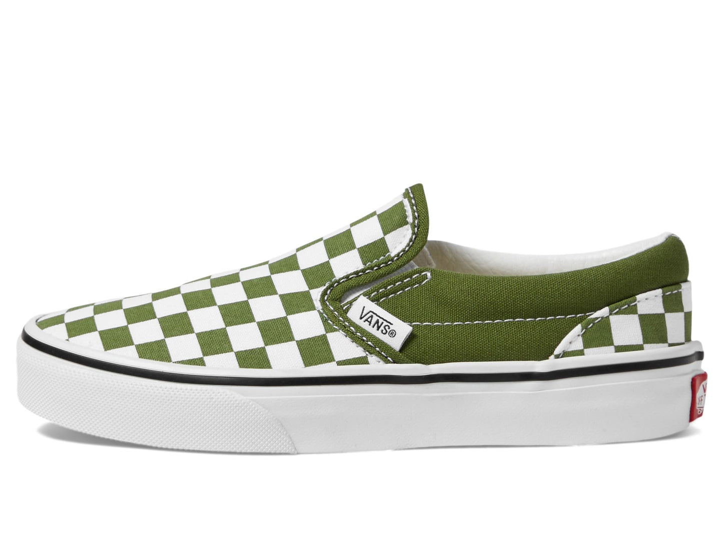 Vans Men's Kid Classic Slip-On (Little Kid), Color Theory Checkerboard Pesto, 11 Medium