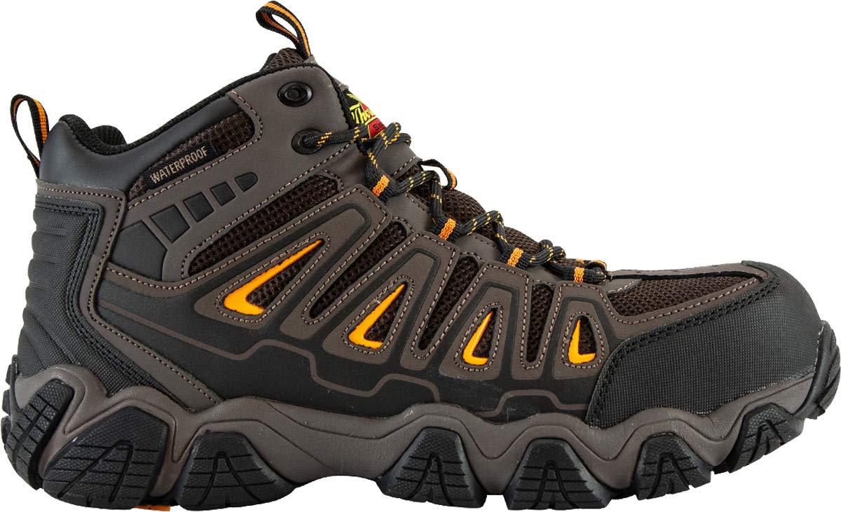 Thorogood 804-4291 Men's Crosstrex Series - Mid Cut Waterproof, Composite Toe Hiker, Brown/Orange - 10 M US
