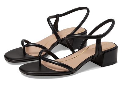 Cole Haan Calli Thong Block Heel Sandal 40 mm Black Leather 7.5 B (M)