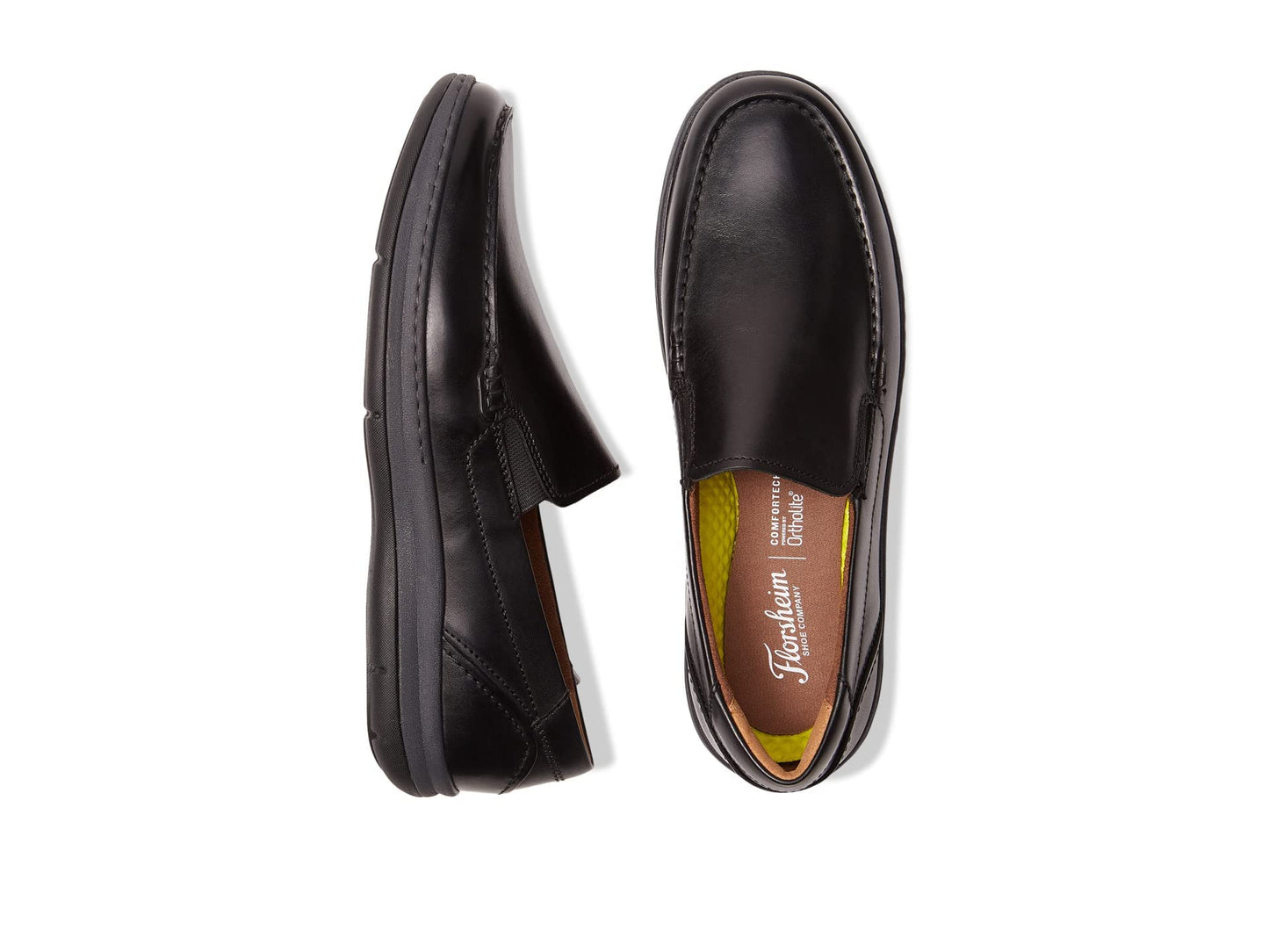 Florsheim Central Moc Toe Venetian Loafer Black Smooth Leather 10.5 M (D)