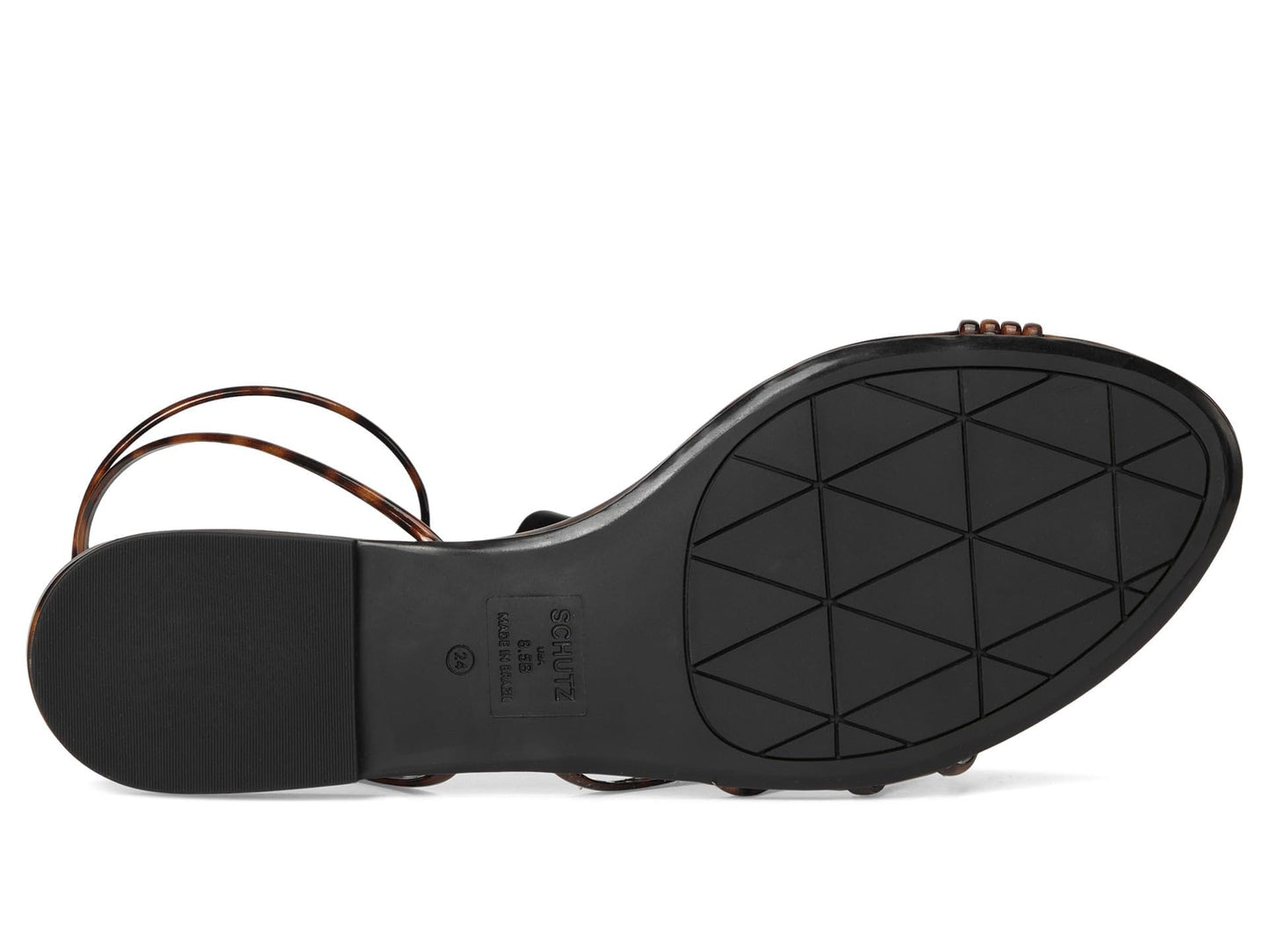 Schutz Women's Inez Flat Brown/Tortoise 5.5 Medium