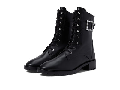 Stuart Weitzman Pearl Buckle Bootie Black 6 B