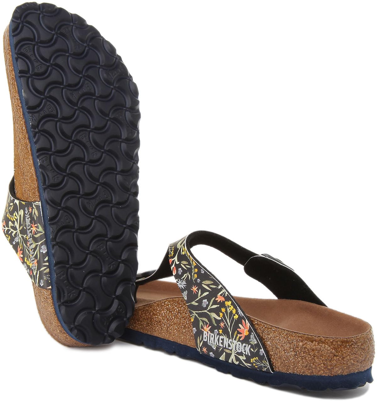 Birkenstock Women's Gizeh Sandal, Watercolor Flower Navy Veg, 7.5 UK