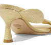 Stuart Weitzman Playa 75 Knot Sandal for Women - Sculptural Heel, Voluminous Knotted Detail, and Lacquered Nappa Leather Footwear Wheat 6.5 M