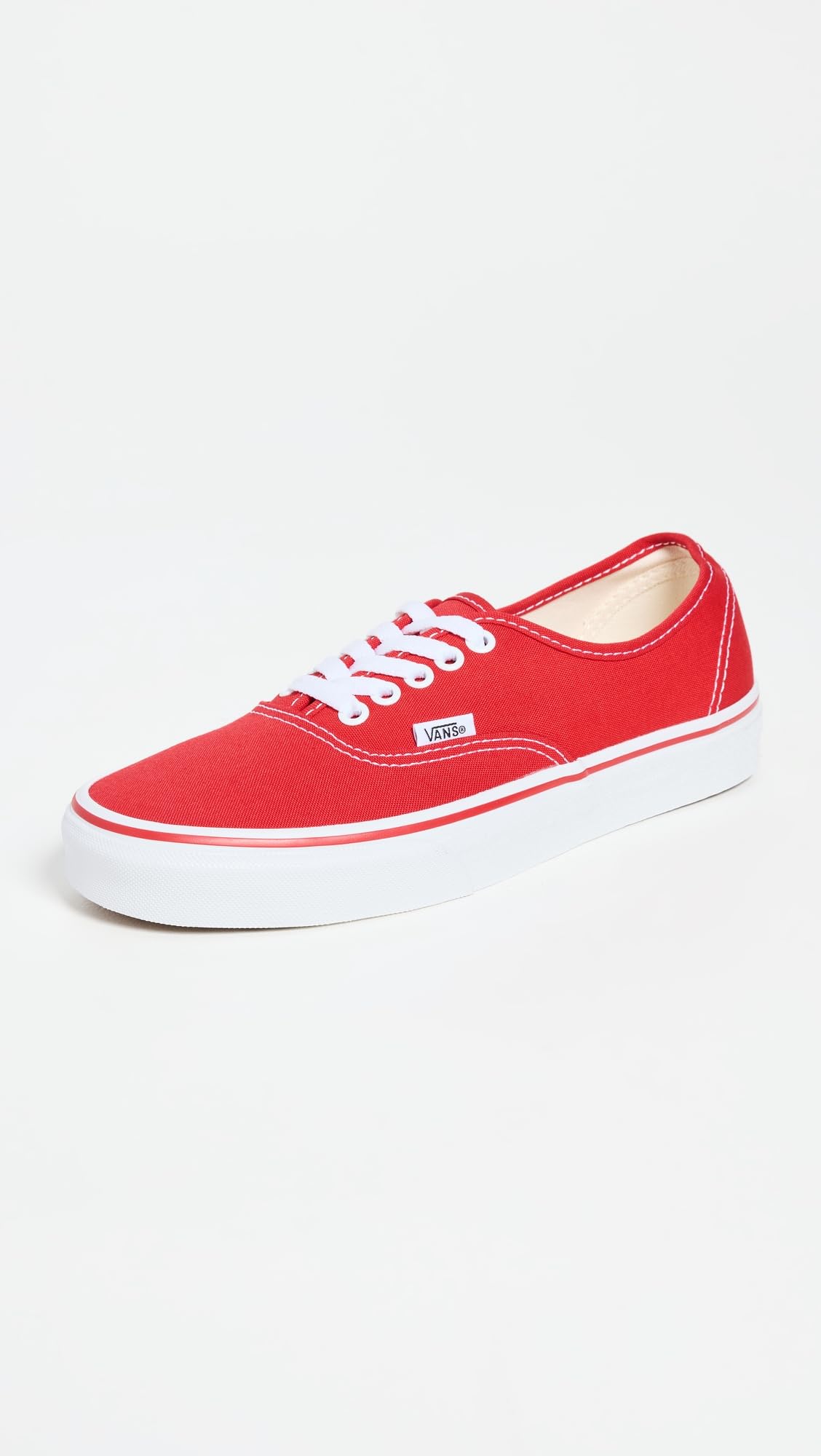 Vans U Authentic Sneakers, Red, 17 US Women/15 US Men