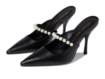 Stuart Weitzman Goldie 100 Mule Black 8 B