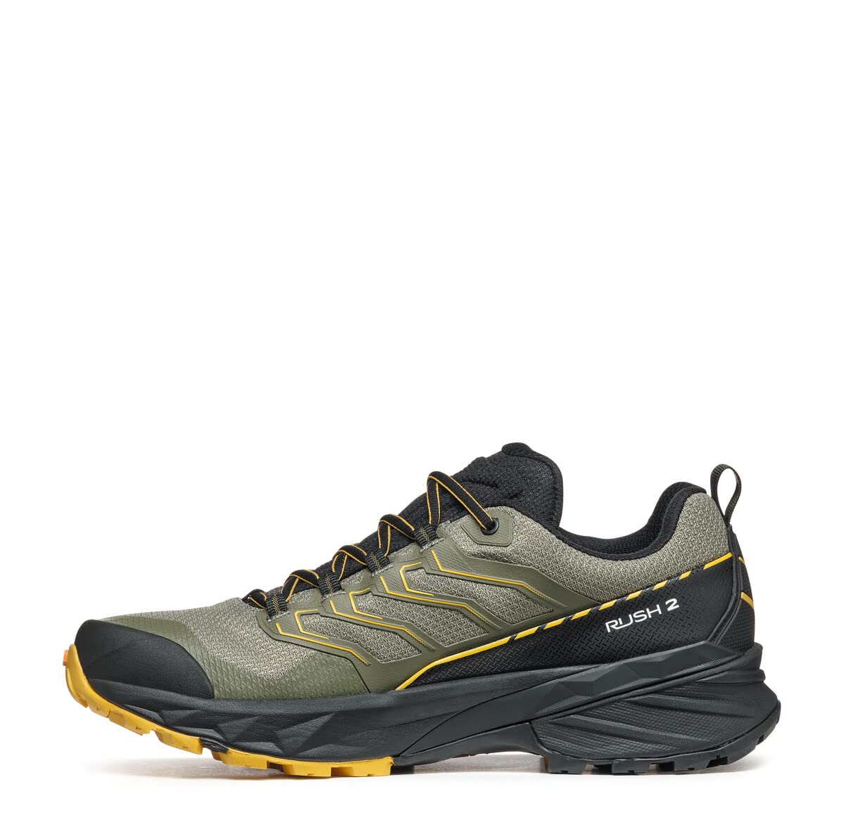 SCARPA Men's Rush 2 GTX Waterproof Gore-Tex Shoes for Hiking - Moss/Sulphur - 11.5 Women/10.5 Men