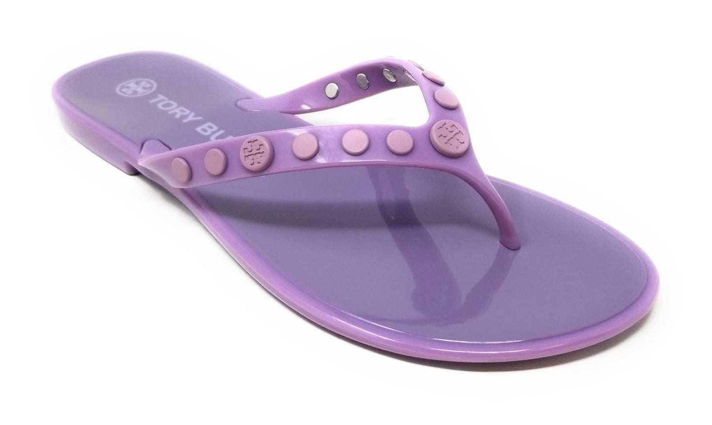 Tory Burch Women's Studded Jelly Thongs Sandals Flats (Lilac, us_footwear_size_system, adult, women, numeric, medium, numeric_7)