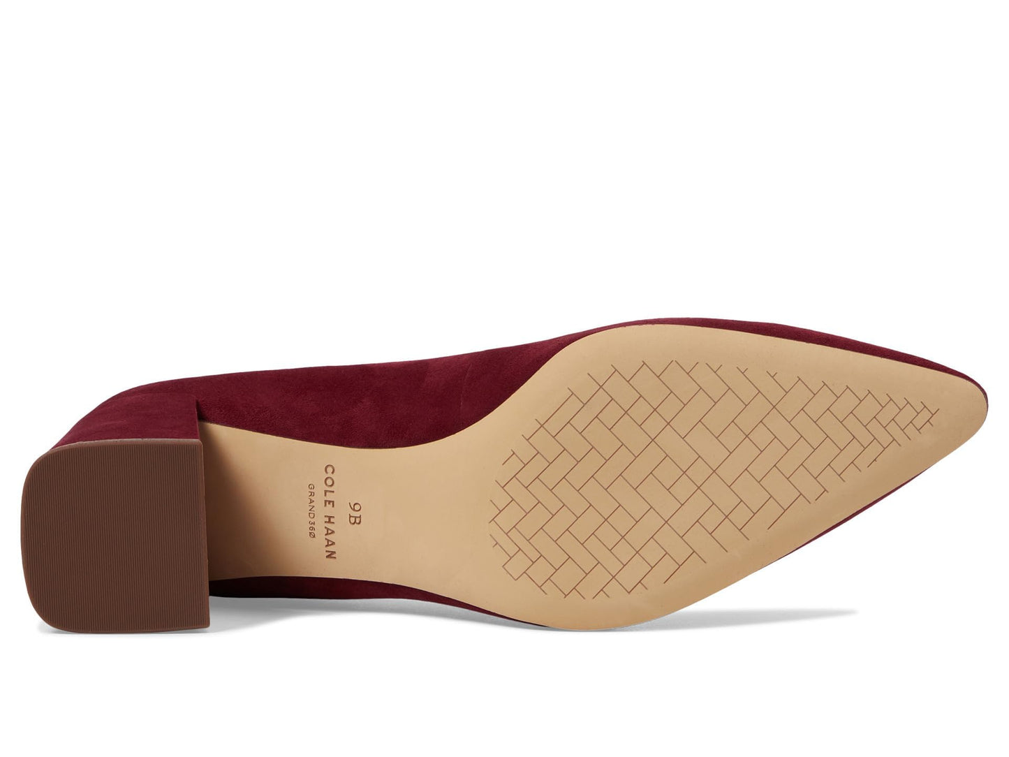 Cole Haan Womens Cassandra Block Heel Pump, Black Cherry Suede, 7.5 Medium