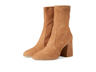 Stuart Weitzman Flareblock 85 Stretch Bootie Tan 5.5 B