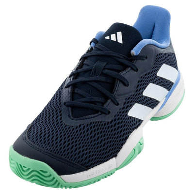 adidas Girl's Barricade (Little Kid/Big Kid) Ink/White/Blue Fusion 4 Big Kid M