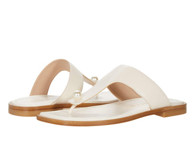 Stuart Weitzman Goldie Flat Sandal Seashell 7.5 M