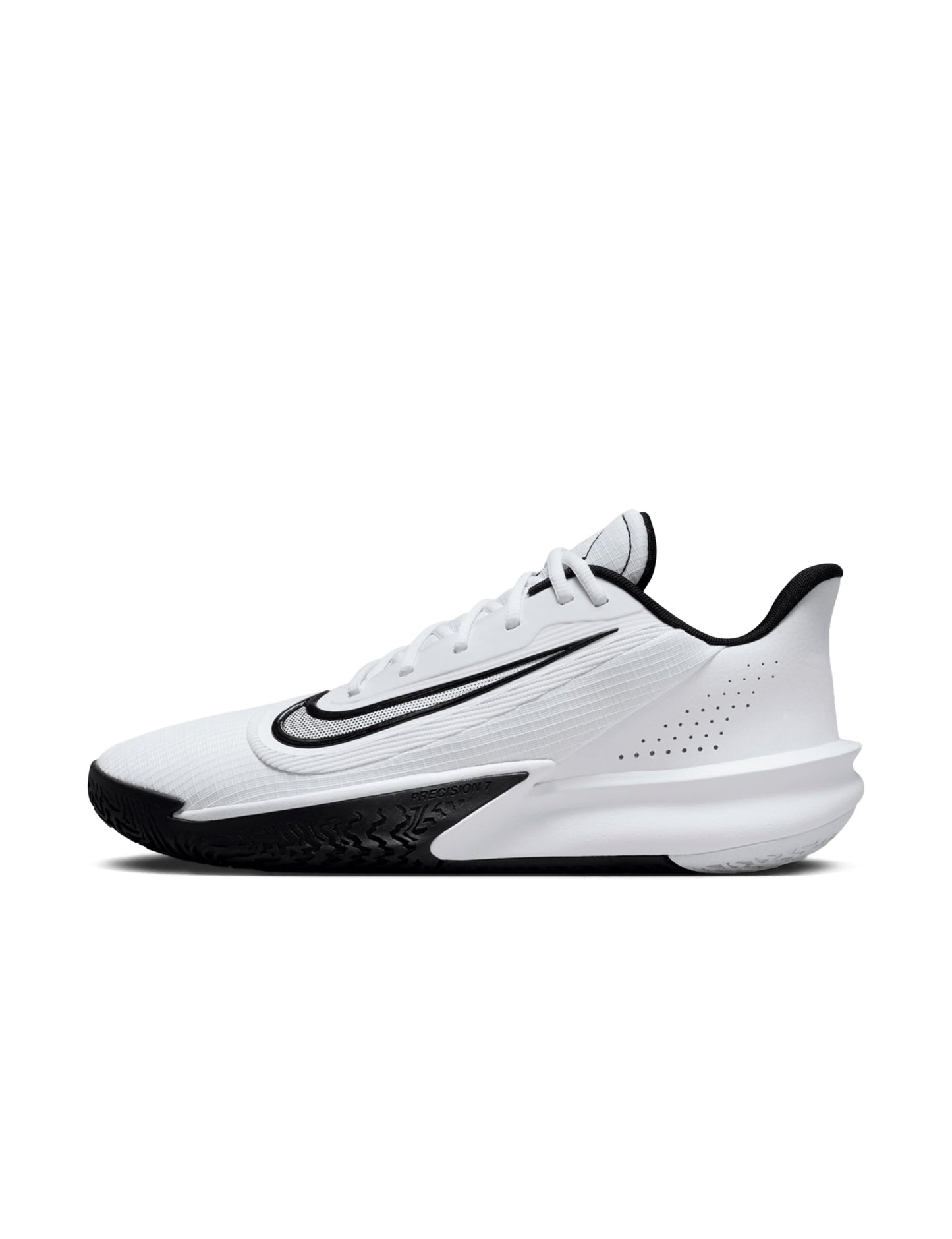 Nike Men's Precision 7 Basketball Shoes, White/Black, 4.5