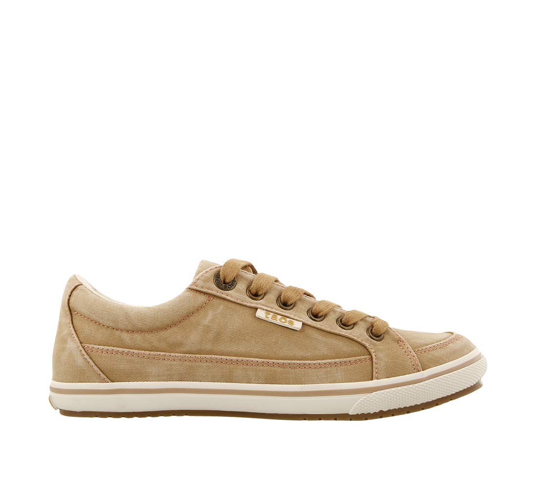 Taos Footwear Women's Moc Star Tan Distressed Sneaker 12 (M) US