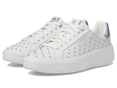 Cole Haan Women's Grandpro Topspin Sneaker, Optic White/Micro Studs, 8.5 Wide