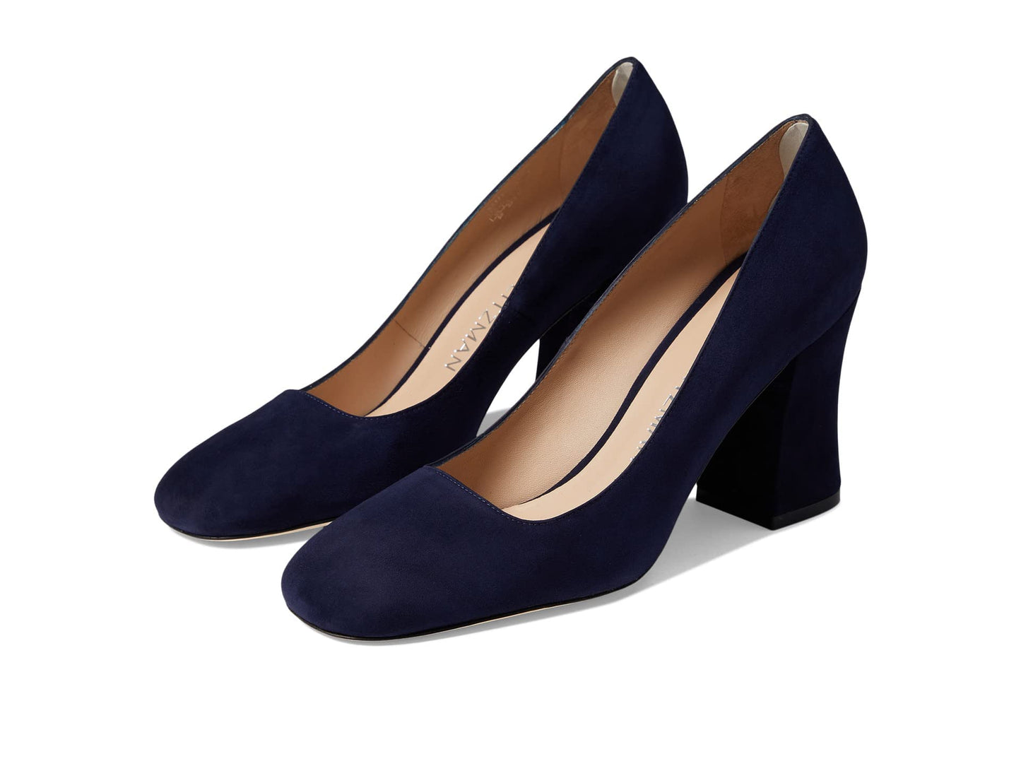 Stuart Weitzman Curveblock 85 Pump Nice Blue 8.5 B