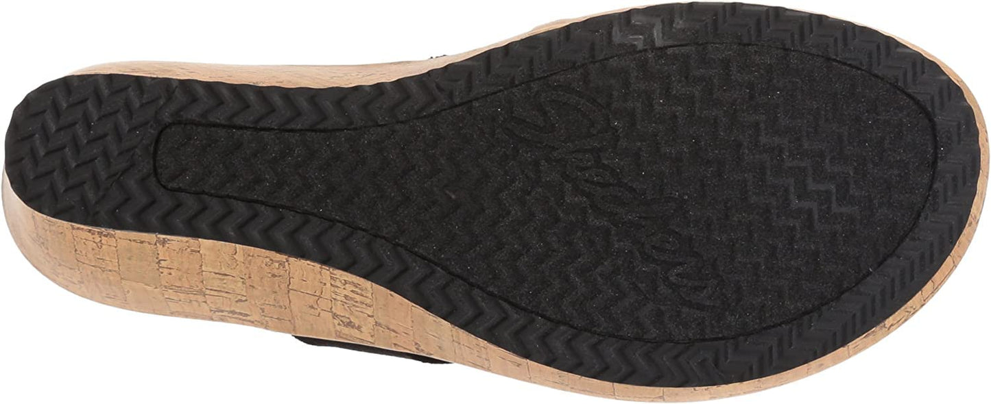 Skechers womens Beverlee - Bizzy Babe Wedge Sandal, Black, 8.5 US