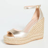 Stuart Weitzman Womens Nudistcurve Espadrille Wedge Platino 9 B
