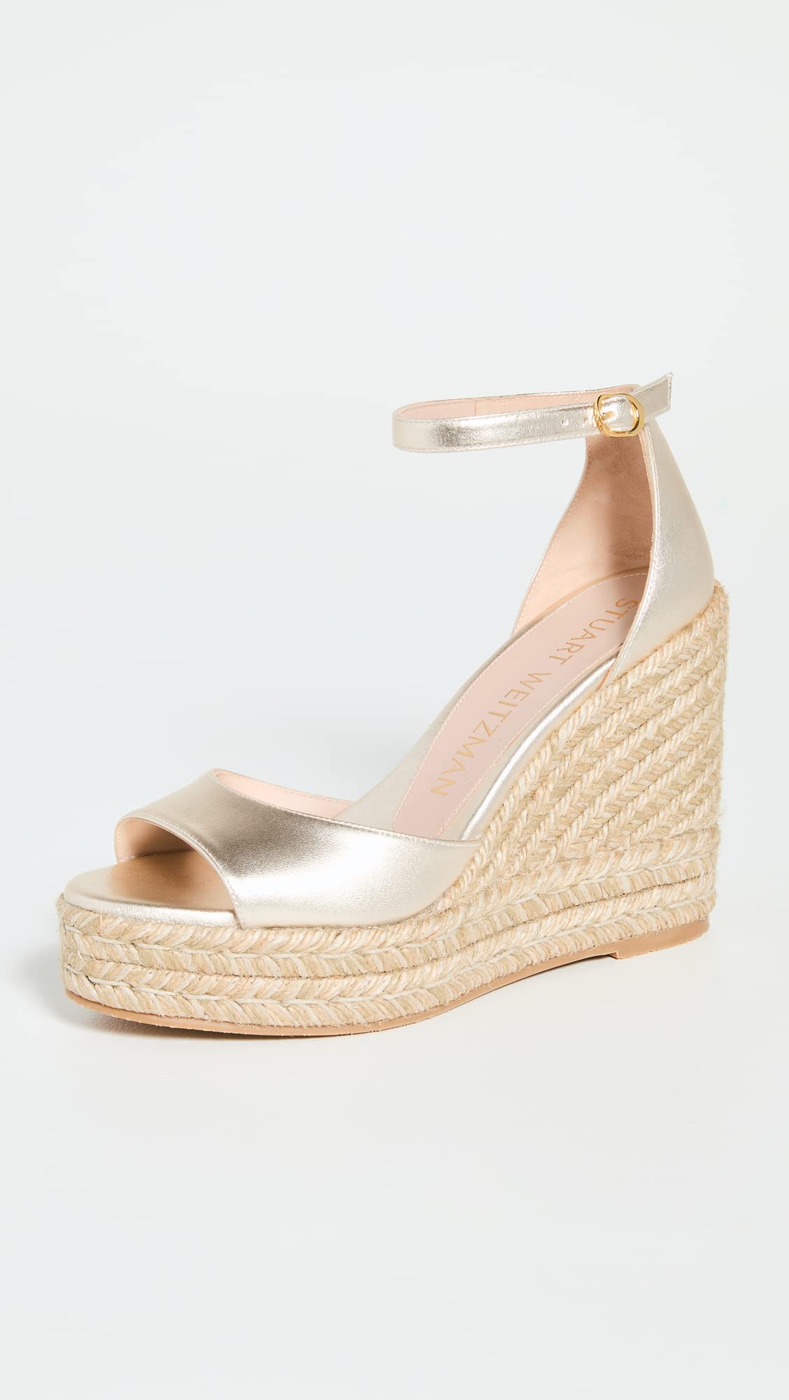 Stuart Weitzman Womens Nudistcurve Espadrille Wedge Platino 9 B