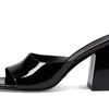 Stuart Weitzman Tia 85 Flareblock Slide Black 7 B