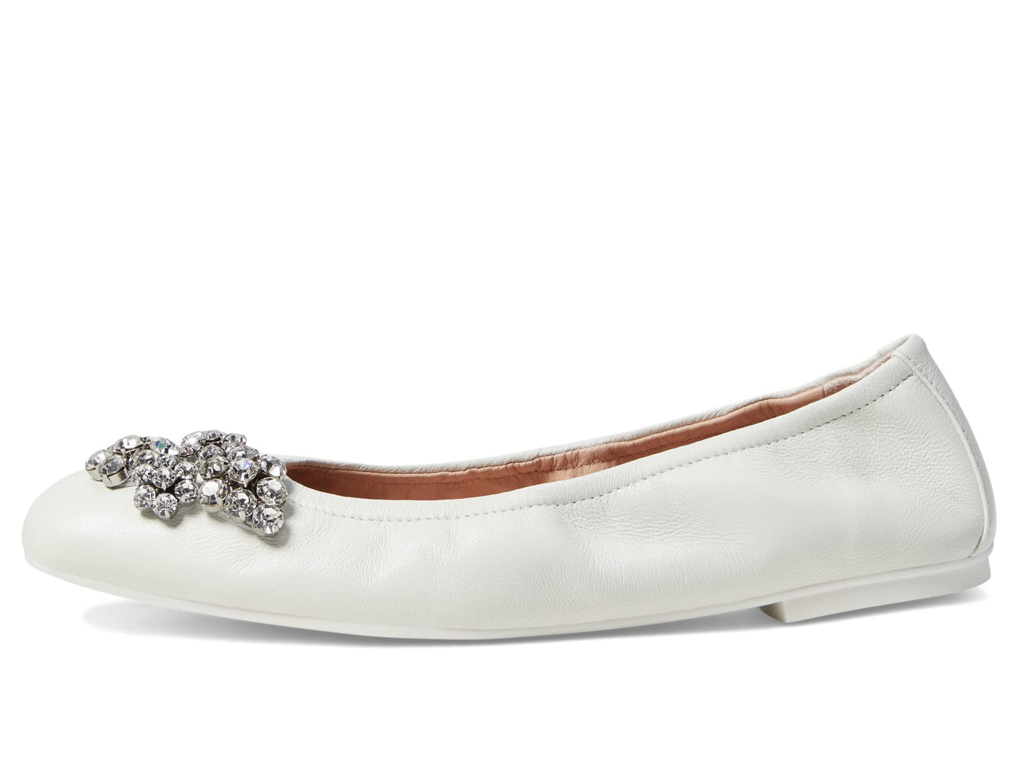 Stuart Weitzman Crystal Fleur Ballet Flat White 8.5 B