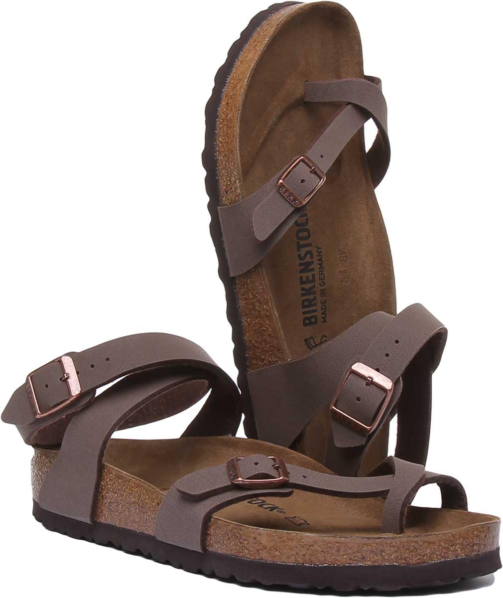 Birkenstock Women's YARA Birko-Flor Nubuck Ankle Strap Sandals, Brown (Mocca Mocca), 5.5 UK
