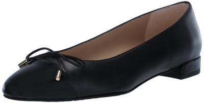 Stuart Weitzman Women's Sleek Bow Flat Ballet, Black, 6.5