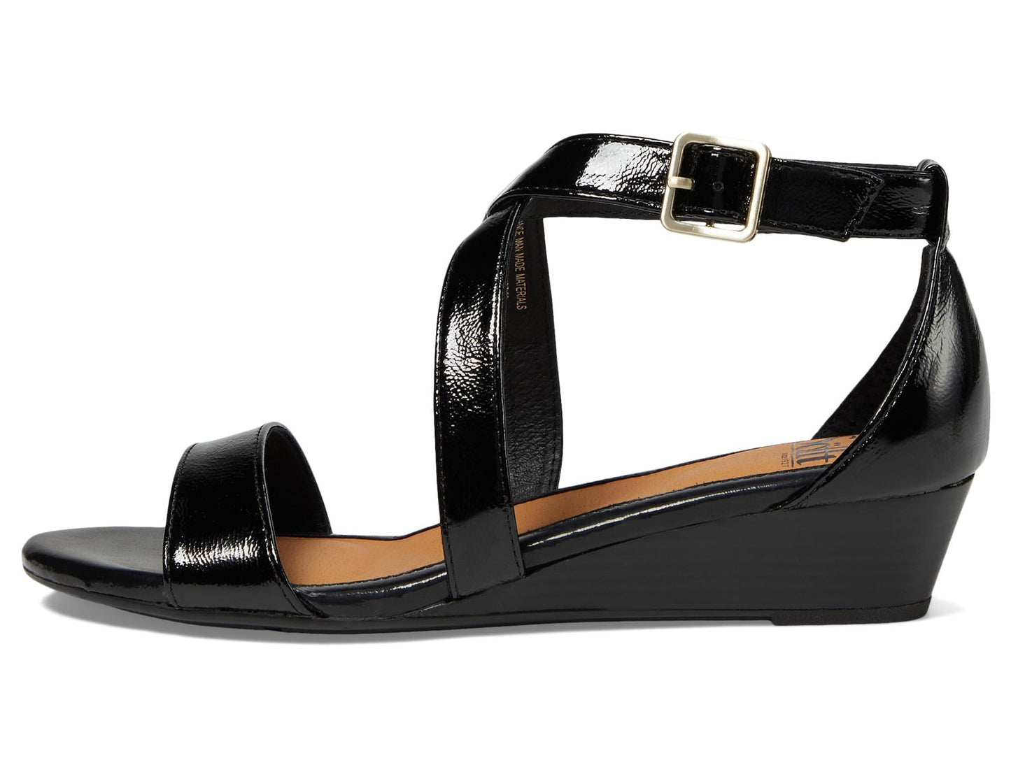 Sofft Womens Innis Black Crinkle Patent 8.5 M (B)