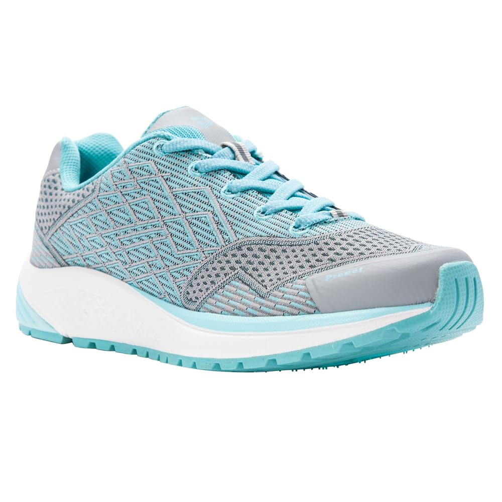 Propét Women's One Running Shoe, Grey/Mint, 12 M US