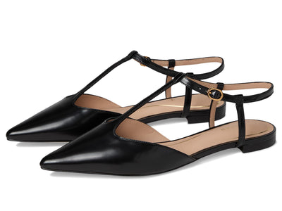 Cole Haan Women's Marlah T-Strap Ballet Flats, Black Box Leather, 11-B US