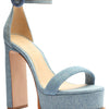 Schutz Women's Eduarda Sandal, Blue/Summer Jeans, 10